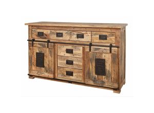 4251213544287 - Massivmoebel24de - Sideboard Mango 150x45x90 natur lackiert railway 119 - natur