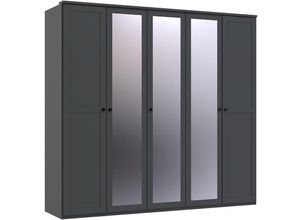 4066075140375 - Lomadox - Kleiderschrank 225cm 5-türig grau mit Spiegeltüren CROPANI-43