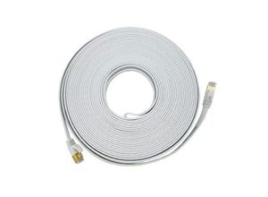 4060873269986 - 2m CAT7 Patchkabel Netzwerkkabel flach weiß Internet Kabel Patch