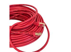 4060873269160 - Vago-tools - 20m Patchkabel Netzwerkkabel CAT7 rund Internet rot Patch Kabel