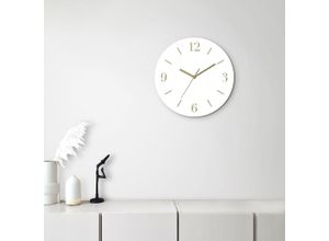 4062144890745 - Wanduhr Aurum weiß Wanduhren B H T 30cm x 30cm x 18cm Funkuhr analog 30 cm B30cm H30cm T18cm