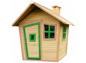 Image of Spielhaus Alice aus fsc Holz Outdoor Kinderspielhaus für den Garten in Braun & Grün Gartenhaus für Kinder mit Fenstern - Braun - AXI