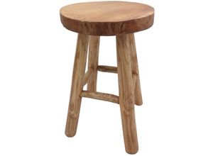 4251699813976 - Buri - Rustikaler Teakholz Hocker Sitzhocker Holzhocker Blumenhocker Beistelltisch Deko