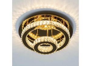 3611839020977 - Kosilum - Design-LED-Deckenleuchte Gold Kristall 2 Kreise - Diez