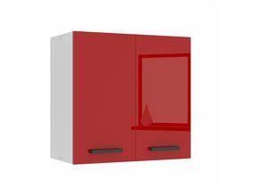 5904316249311 - Hängeschrank Küche Küchenschränke SG2 Breite 60 cm Oberschrank mit 2 Türen Küchenhängeschränke Wandschrank Hängend Rot Hochglanz - Belini