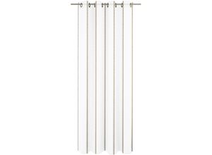 4004567348182 - Gardine WIRTH Chloé Gardinen Gr 260 cm Ösen 650 cm braun (braun weiß) Ösen Fertigstore mit (Ø 4 cm) nach Maß