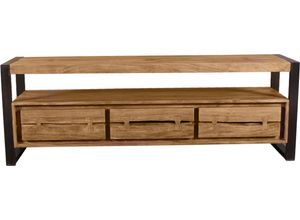 4055195118159 - Lowboard Live Edge Sideboards Gr B H T 160 cm x 55 cm x 40 cm 3 beige (natur) Lowboards aus Akazienholz mit markanten Baumkanten in der Front