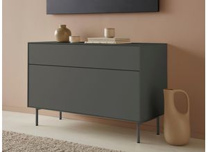 4068222387930 - Lowboard LEGER HOME BY LENA GERCKE Essentials Sideboards Gr B H T 112 cm x 72 cm x 42 cm 2 grau (anthrazit) Lowboards Breite 112 cm MDF lackiert Push-to-open-Funktion