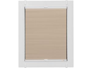 4001442920860 - Wabenplissee One Size Style Honeycomb VD Plissees Gr 210 cm zweiseitig verschiebbar 120 cm beige (beige weiß weiß) Plissees ohne Bohren Zubehörfarbe zum Klemmen