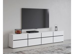 5900488587084 - Lowboard INOSIGN Cross moderne grifflose TV-Kommode4 Klappen 4 Schubkästen Sideboards Gr B H T 225 cm x 482 cm x 40 cm weiss weiss-schwarz 4 weiß (weiß weiß) Lowboards Breite 225 cm TV-Schrank mit viel Stauraum TV-Board 5900488587084 - Lowboard INOSIGN Cross moderne grifflose TV-Kommode4 Klappen 4 Schubkästen Sideboards Gr B H T 225 cm x 482 cm x 40 cm weiss weiss-schwarz 4 weiß (weiß weiß) Lowboards Breite 225 cm TV-Schrank mit viel Stauraum TV-Board