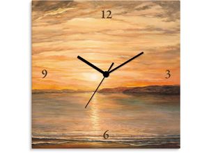 Image of Wanduhr ARTLAND "Abendsonne" Wanduhren Gr. B/H/T: 30 cm x 30 cm x 1,7 cm, Funkuhr, braun Wanduhren wahlweise mit Quarz- oder Funkuhrwerk, lautlos ohne Tickgeräusche