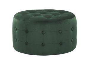 4251682272537 - Beliani - Pouf Dunkelgrün Samtstoff Knopfversteppung Rund Modern Elegant für Wohnzimmer für Schlafzimmer