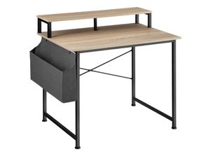 4061173231284 - tectake® Schrebitisch Industrial Style mit Monitorständer und Aufbewahrungstasche 120 x 60 x 110 cm