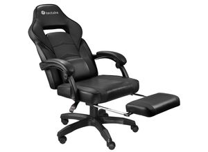 4061173243218 - tectake® Racing Bürostuhl ergonomische Form mit Fußstütze und verstellbarer Rückenlehne Kunstlederbezug inklusive abnehmbarem Lendenkissen inklusive Lendenkissen Belastbarkeit 120 kg