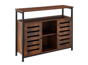 4061173243317 - tectake® Sideboard Industrial Style 2 Ablagen 3 Staufächer mit höhenverstellbaren Kunststofffüßen 100 x 37 x 82 cm