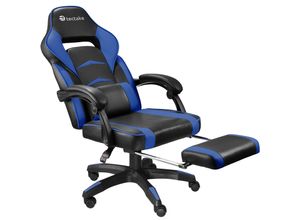 4061173243249 - tectake® Racing Bürostuhl ergonomische Form mit Fußstütze und verstellbarer Rückenlehne Kunstlederbezug inklusive abnehmbarem Lendenkissen inklusive Lendenkissen Belastbarkeit 120 kg