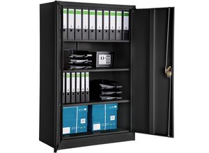 4061173017369 - tectake® Aktenschrank aus pulverbeschichtetem Stahl 3 höhenverstellbare Einlegeböden 140 x 90 x 40 cm