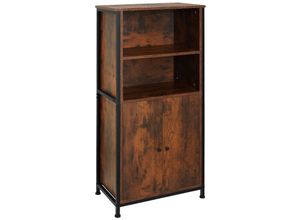 4061173243331 - tectake® Highboard Industrial Style 2 offene Fächer mit Deckplatte mit höhenverstellbaren Füßen 60 x 38 x 125 cm