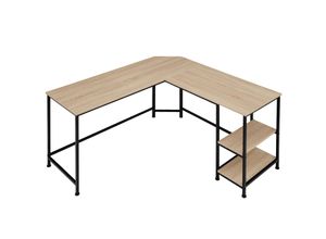 4061173205384 - tectake® Schreibtisch Industrial Style Seitenregal mit 2 Ablagefächern 138 x 138 x 755 cm