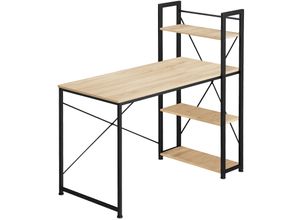 4061173209092 - tectake® Computer-Schreibtisch Industrial Style integriertes Regal mit 3 Ablagefächern 122 x 61 x 120 cm