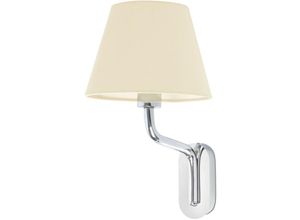 8421776233539 - FARO 24005-11 Wandleuchte ETERNA E27 15W Stahl Chrom Textil Beige L7cm H47cm dimmbar