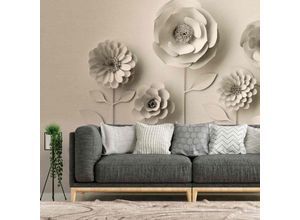 4051315508954 - LIVING WALLS Fototapete The Wall Tapeten Fototapete Blume Tapete 3D Beige Gr B L 4 m x 3 m Rollen 1 St beige Fototapeten 3D