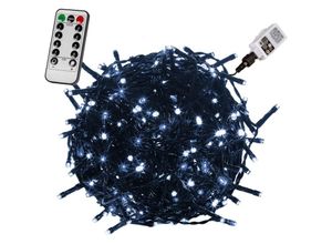 4048821745621 - 400 led Lichterkette kalt-weiß Kabel grün fb - Voltronic