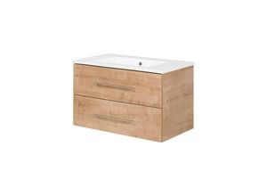 4008033841528 - FACKELMANN Waschtischunterschrank inkl Keramikbecken BPERFEKT   Soft-Close-System   Maße (B x H x T) ca 82 x 51 x 48 cm   Waschbeckenunterschrank