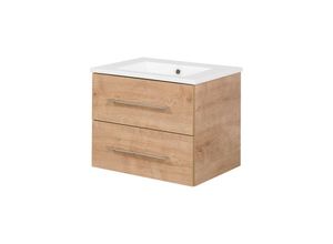 4008033841429 - FACKELMANN Waschtischunterschrank inkl Keramikbecken BPERFEKT   Soft-Close-System   Maße (B x H x T) ca 63 x 51 x 48 cm   Waschbeckenunterschrank