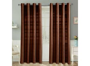 5055967416208 - Gardinen mit Ösen Rajput braun im 2er Set 228 x 167 cm - Braun - Homescapes