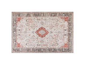 4255664815835 - Beliani - Teppich aus Baumwolle Polyester 200 x 300 cm Rot und Beige Orientalisches Muster Vintage Wohndekor