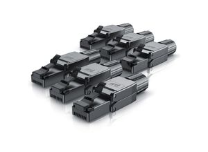 4062861841570 - Primewire 6x Netzwerk-Adapter RJ-45 (Ethernet) zu Netzwerkkabel Netzwerkstecker RJ45 CAT 8 - Gigabit Ethernet LAN Kabel - 40 Gbit s schwarz