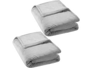 4260435992486 - tectake® 2er Set Kuscheldecke 220 x 240 cm warm inklusive Tragetasche