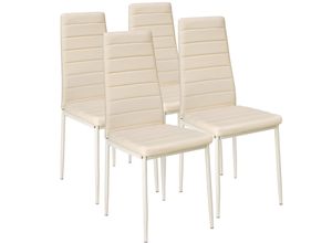 4260435995098 - tectake® 4er Set Esszimmerstuhl gepolstert mit Kunstlederbezug schlanke Stahlbeine 41 x 45 x 985 cm