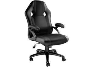 4061173073358 - tectake® Bürostuhl ergonomische Form Kunstlederbezug mit Mesh-Gewebe Belastbarkeit 120 kg