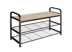 4061173205933 - tectake® Schuhregal Industrial Style Ablage und 2 Gitterablagen 91 x 36 x 55 cm