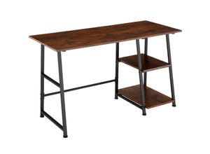 4061173242730 - tectake® Schreibtisch Industrial Style trapezförmiges Gestell Seitenregal mit 2 Ablagefächern 120 x 50 x 735 cm