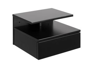 Image of Ashlan Nachttisch wandhängend mit 1 Einlegeboden, 1 Schublade schwarz.