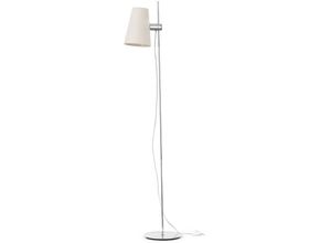 8421776113473 - Faro 29998 Stehleuchte lupe E27 15W Stahl Chrom Textil Beige L25cm H150cm dimmbar