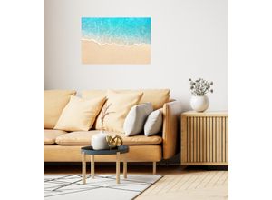 4067437104530 - QUEENCE Wandsticker Beach Wandtattoos Selbstklebend kinderleichte Anbringung Gr B H T 150 cm x 100 cm x 01 cm Meer-Sand-Strand blau (türkis) Wandtattoos Natur