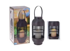 8719987359651 - ProGarden Laterne - mit Kerze - Solar LED - Rattan schwarz