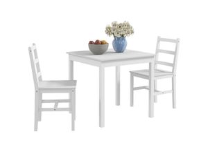 4255633566454 - Homcom - 3er-Set Essgruppe Esstisch mit 2 Stühle Esszimmergruppe für 2 Personen Küchentisch-Set Tischgruppe für Wohnzimmer Küche Platzsparend