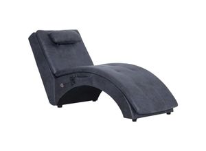 8719883569543 - Bonnevie - Massage Chaiselongue mit Kissen Grau Wildleder-Optik vidaXL836023