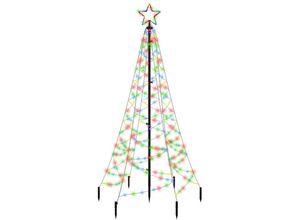 8720287018216 - Vidaxl - LED-Weihnachtsbaum mit Erdnägeln Mehrfarbig 200 LEDs 180 cm Mehrfarbig