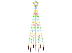 8720287018056 - Vidaxl - LED-Weihnachtsbaum mit Erdnägeln Mehrfarbig 108 LEDs 180 cm Mehrfarbig