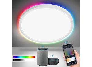 9441001452947 - Smart led Deckenleuchte 24W für Badezimmer mit Bluetooth - Küchenlampe rgb dimmbar - Flur - Weiß - Vingo