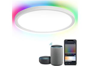 9441001452695 - 24W Smart led Deckenleuchte für Keller mit RGB-Flurlampe Küche Kinderzimmer - dimmbar - Weiß - Vingo