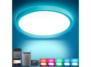 9441001452725 - 24W Smart led Deckenleuchte intelligent - rgb Alexa Lampe Superslim flach dimmbar - Weiß - Vingo