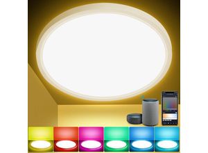 9441001452701 - 24W Smart led Deckenleuchte dimmbar für Büro Bürolampe Keller Flur - RGB-Schlafzimmer - Weiß - Vingo