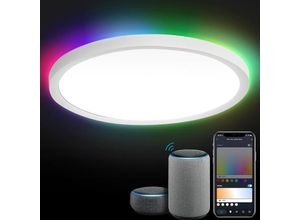 9441001452879 - Smart led Deckenleuchte 24W für Wohnzimmer dimmbar - Kinderzimmer rgb Flurlampe - Weiß - Vingo